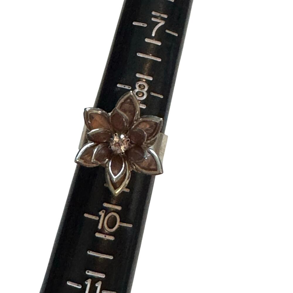 Silver Flower Adjustable ring - Picture 1 of 8